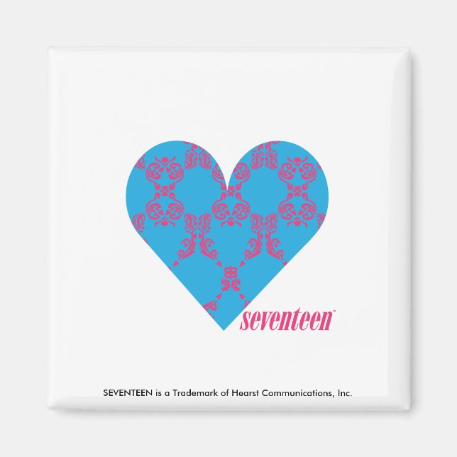 Damask Magenta-Aqua 3 Magnet (Vorne)