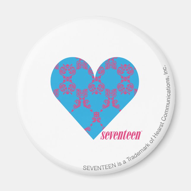 Damask Magenta-Aqua 3 Magnet (Vorne)