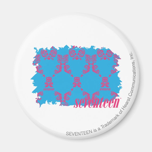 Damask Magenta-Aqua 4 Magnet (Vorne)