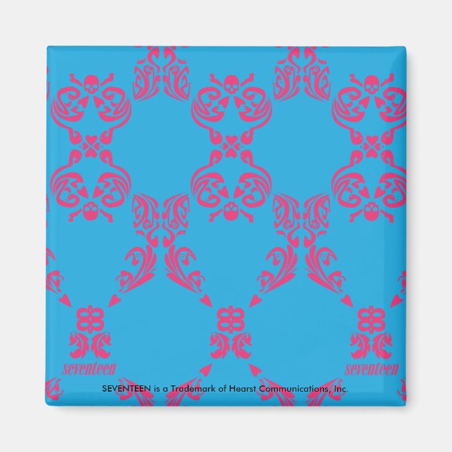 Damask Magenta-Aqua Magnet (Vorne)