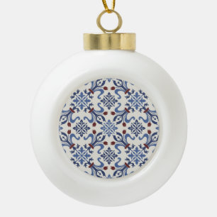 Damask Majolica Tile Design Keramik Kugel-Ornament