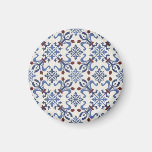 Damask Majolica Tile Design Magnet