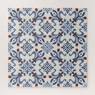 Damask Majolica Tile Design Puzzle