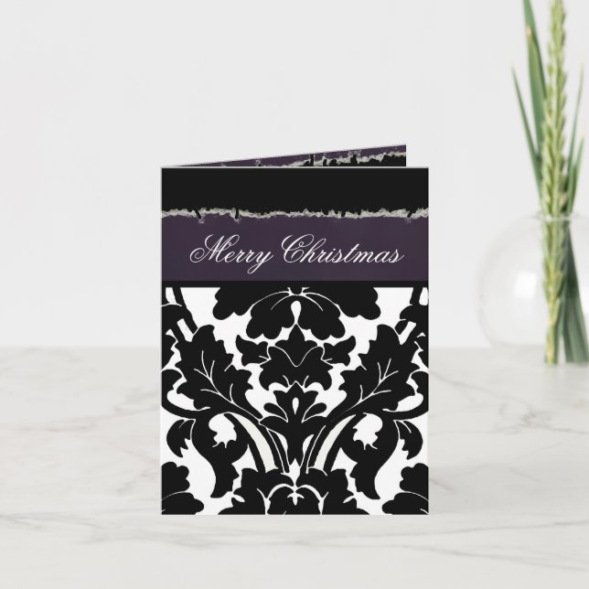 Damask me FOTO INSERT ~ Weihnachtskarten Feiertagskarte (Vorderseite)