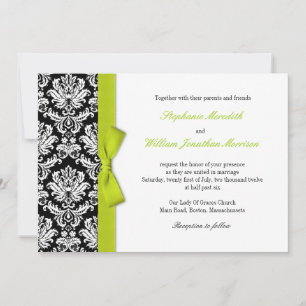 Damask mit Limoner Bow-Einladung Einladung