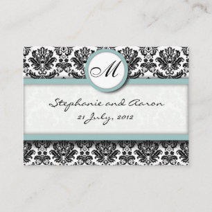 Damask mit Tiffany Wedding Website Business Card Begleitkarte