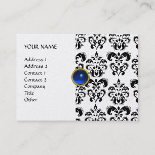 DAMASK MON RUBY hellblau-graues Platin Visitenkarte