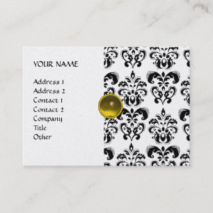DAMASK MON RUBY hellgrau gold perlmutter Visitenkarte