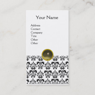 DAMASK MONOGRAM Achat grau weiß Visitenkarte