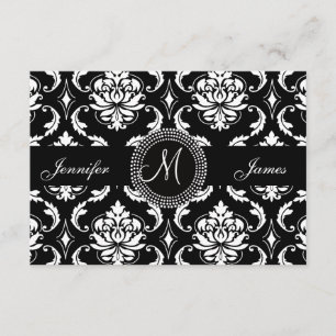 Damask Monogram RSVP Cards für Square Einladung