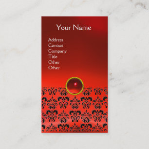 DAMASK MONOGRAM Rubin rot rubin licht Visitenkarte