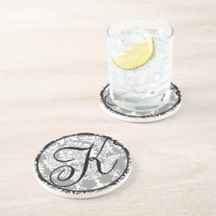 Damask Monogram Wedding Anniversary Untersetzer