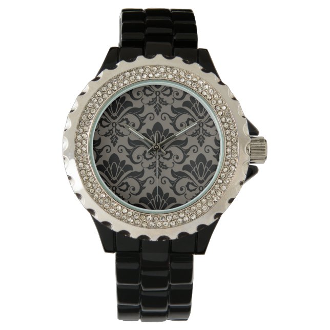 Damask Muster 2 Armbanduhr (Vorderseite)