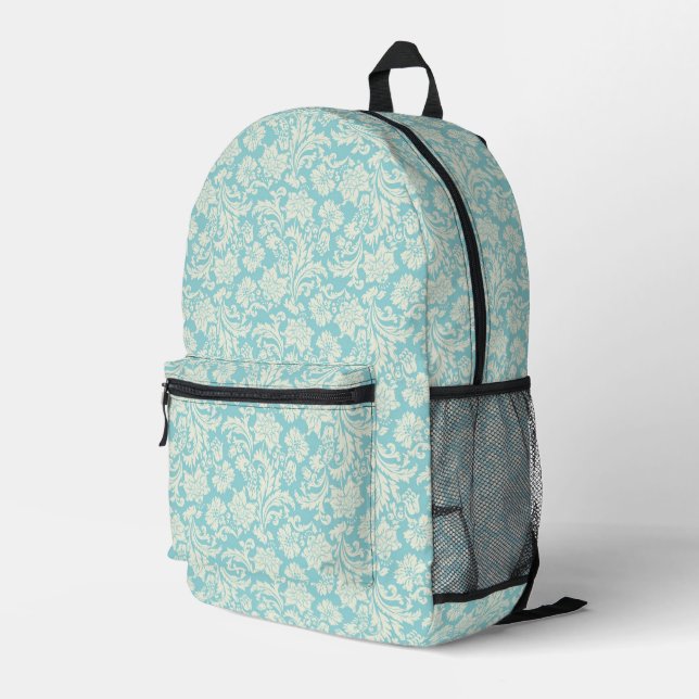 Damask Muster 3 Bedruckter Rucksack (Rückseitige Ecke Rechts)