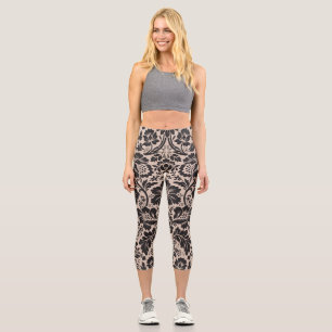 Damask Muster 4 Capri Leggings