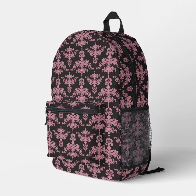 Damask Muster 5 Bedruckter Rucksack (Rückseitige Ecke Rechts)