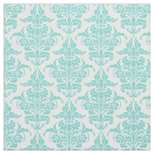 Damask Muster - Aqua Stoff