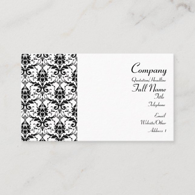 Damask-Muster-beschädigte Visitenkarten Visitenkarte (Vorderseite)