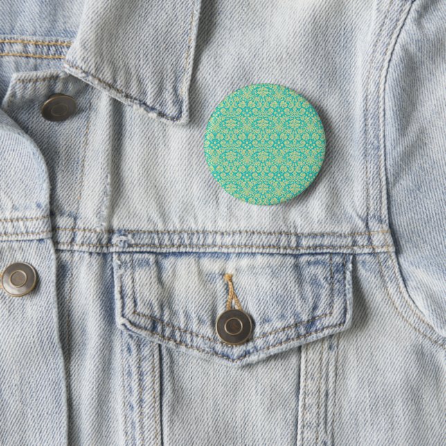 Damask Muster, Blue Damask, französischer Damaske Button (Beispiel)