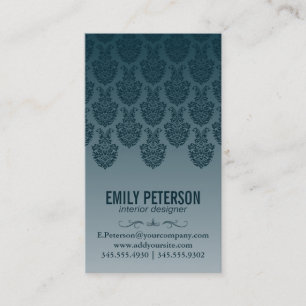 Damask Muster (Deep Blue) Visitenkarte