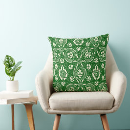 Damask Muster - Grünes Vintages elegantes Gewand Kissen