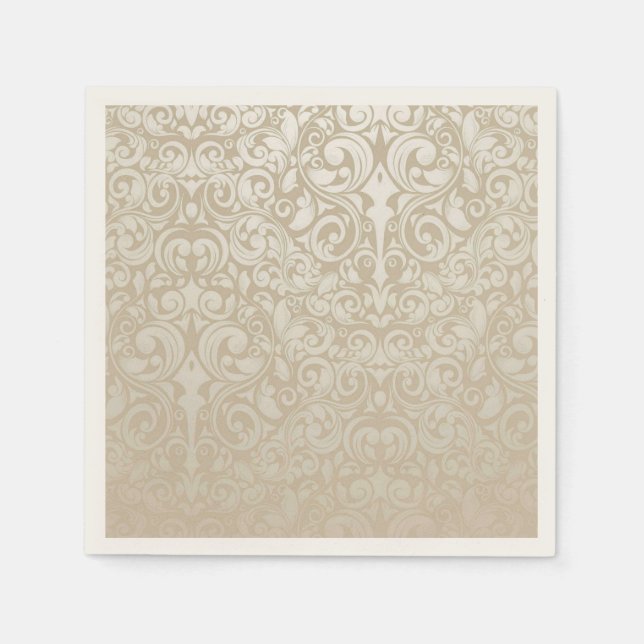 Damask Muster Paper Cocktail Napkins Serviette (Vorderseite)