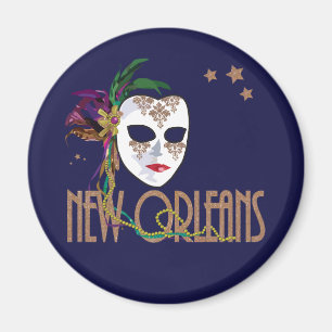Damask New Orleans Mask Magnet