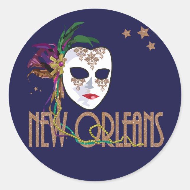 Damask New Orleans Mask Sticker (Vorderseite)