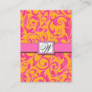 Damask Orange & Pink Hochzeitskarten Begleitkarte