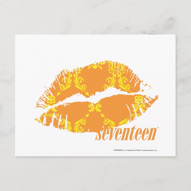 Damask Orange-Yellow Postkarte (Vorderseite)