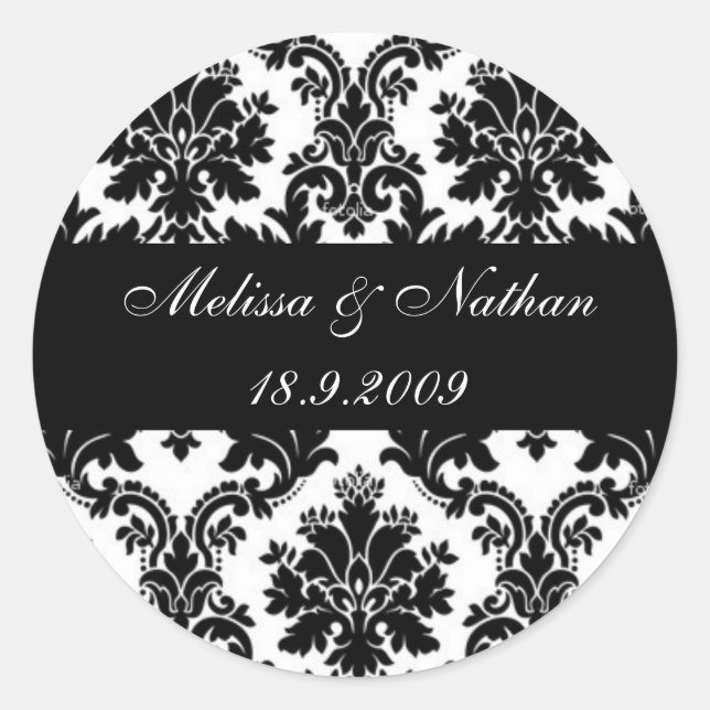 Damask paisley personalisierte Aufkleber (Vorderseite)