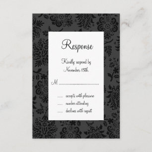 Damask Paris UAWG (schwarz) RSVP Karte