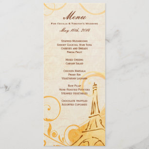 Damask Parisienne - Marmalade & Fall Gewürzmenü Menükarte