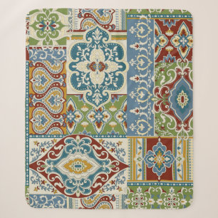Damask Patchwork: Farbiges türkisches Vintag. Sherpadecke