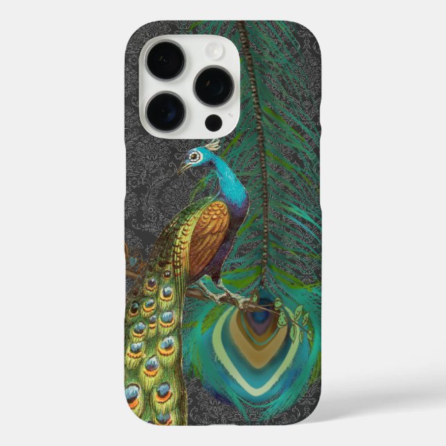 Damask Peacock & Fether Wählen Sie Farbe Case-Mate iPhone Hülle (Rückseite)