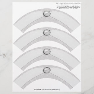 Damask Pearl Ribbon Cupcake Cosie - SILVER GRAY