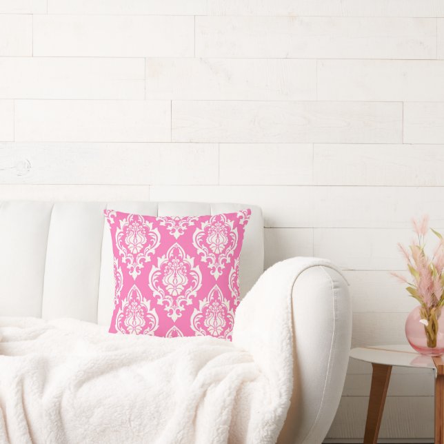 Damask Persian Pink Throw Kissen (Liege)