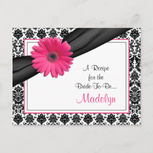 Damask Pink Gerber Daisy Rezept Card für die Braut Postkarte