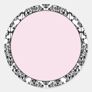 Damask Pink Runder Aufkleber
