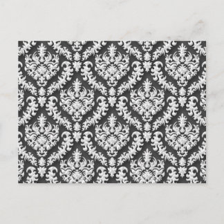 Damask Print in Grau - wunderschön! Postkarte