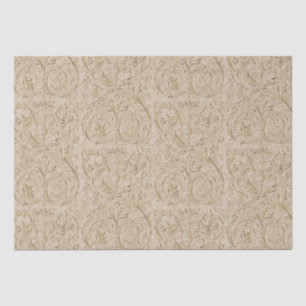 Damask Renaissance Sepia Acanthus Leaf Seidenpapier