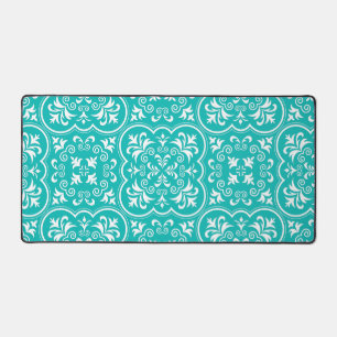 Damask Robin Egg Blue Designer Farbe koordiniert Schreibtischunterlage