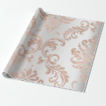 Damask Rose Gold Metallic Gray Ombre Hütte Geschenkpapier<br><div class="desc">Glam und Chic Wrapping Paper für viele Anlässe wie Geburtstag,  Jubiläum,  Hochzeit,  Brautparty,  neue Arbeit,  neue Zuhause,  Corporate Party,  Ruhestand Party,  neues Baby.. florenceK.</div>