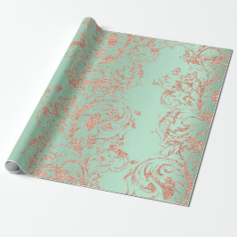 Damask Rose Gold Mint Royal Antonietta Hütte Geschenkpapier
