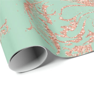 Damask Rose Gold Mint Royal Antonietta Hütte Geschenkpapier