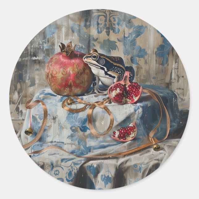 Damask - Round Stickers for Stationery (Vorderseite)