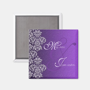 Damask Royal Lila Wednet Magnet