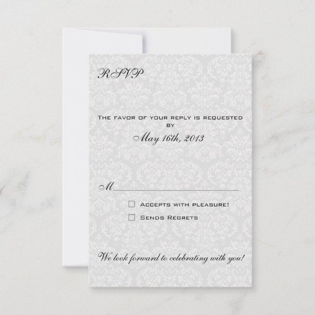 Damask RSVP Cards koordinieren mit Las Vegas Invit (Vorderseite)