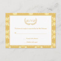 Damask RSVP-Karte zum 50. Jahrestag