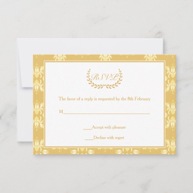 Damask RSVP-Karte zum 50. Jahrestag RSVP Karte (Vorderseite)